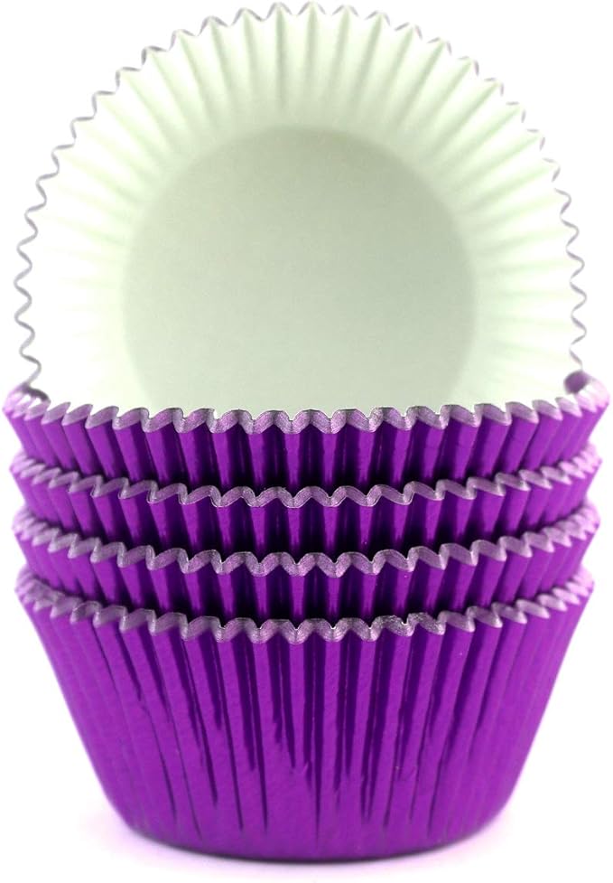 Eoonfirst Foil Cupcake Liners 100 Pcs (Dark Purple)