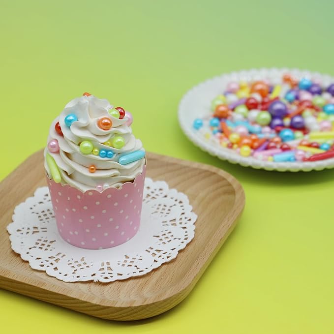 Rainbow Sprinkles for Cake Decorating, 4.6Oz Rianbow Rod and Pearl Sprinkles Mix for Baking, Cupcake, Cookie, Ice Cream, Donuts and Cake Decorating