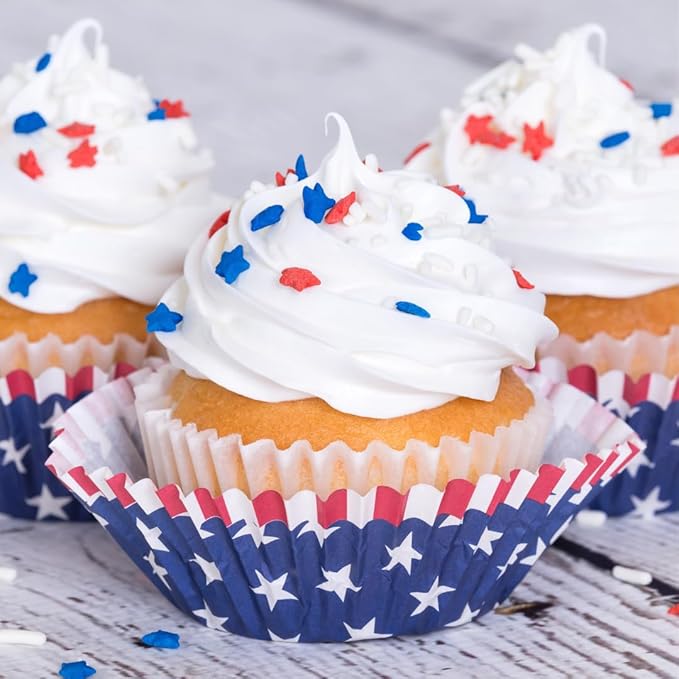 Unpretentious Red, White, and Blue Star Sprinkles, Patriotic Stars, Decorative Dessert Topping (Patriotic Sprinkles)