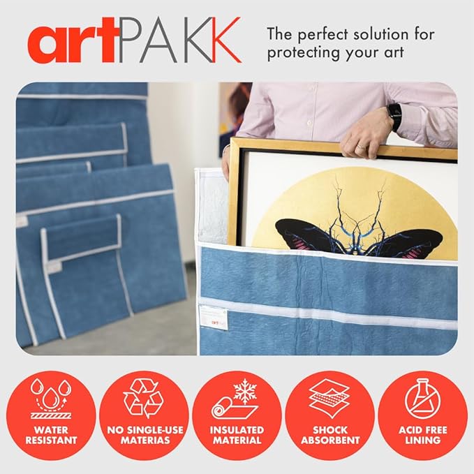 Art Bags (AP01-14" x 16") - Strong • Shock-Absorbent • Reusable • Non-Toxic • Waterproof • Acid-Free Lining - Long-Term Art Storage + Shipping + Protection Solution