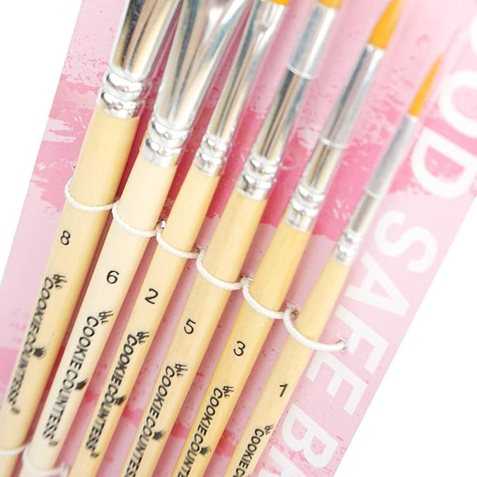 The Cookie Countess Set of 6 Cookie Decorating Cake Decorating Brushes