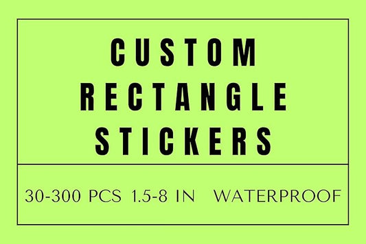 Custom Rectangle Stickers for Business Logo, Custom Rectangle Labels for Candle Jar Coffee, 30-300 pcs, Waterproof Glossy Vinyl Stickers, Upload Your Design (3x1.5 in)