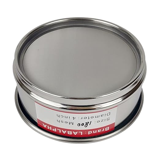 LABALPHA 1800 Mesh Lab Sieves, Test Sieve #1800 Mesh, 4'' Diameter, 304 Stainless Steel Wire Cloth (0.008mm)