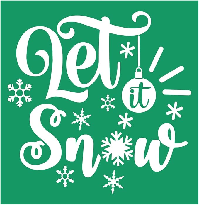 DGAGA Christmas Silk Screen Stencils Reusable Self Adhesive let it Snow Chalk Mesh Stencils Silkscreen Pattern Stencil for Winter Decoration, DIY Home and Wood Signs
