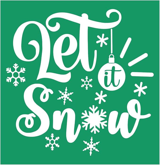 DGAGA Christmas Silk Screen Stencils Reusable Self Adhesive let it Snow Chalk Mesh Stencils Silkscreen Pattern Stencil for Winter Decoration, DIY Home and Wood Signs