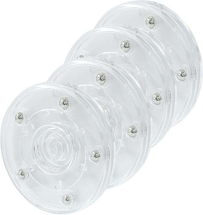 4PCS 3Inch Acrylic Lazy Susan Turntable Platter, Clear Turntable Organizer Round Rotating Plate Revolving Display Base for Spice Rack Table Cake Cookie Decorating