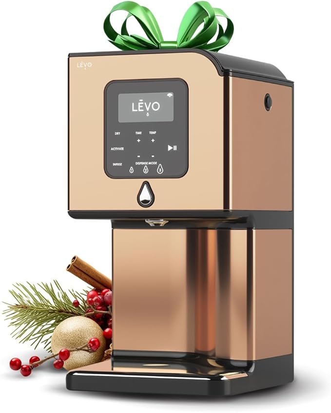 LEVO Lux - Premium Herbal Oil Infusion Machine - Botanical Extractor - Herb Dryer, Decarboxylator, & Oil Infuser - Gourmet Edible Infusion Maker - For Infused Gummies, Brownies & More - Copper