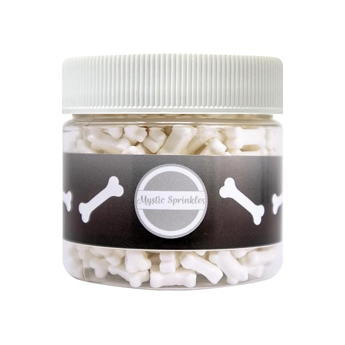 Mystic Sprinkles Halloween Candy Shape Sprinkles (White Bones, 2oz Jars)