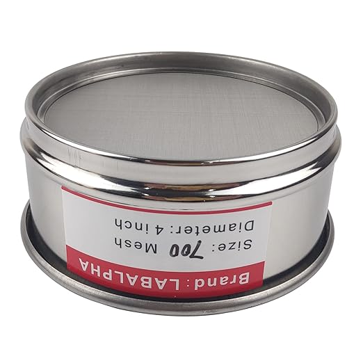 LABALPHA 700 Mesh Lab Sieves, Test Sieve #700 Mesh, 4'' Diameter, 304 Stainless Steel Wire Cloth (0.023mm)