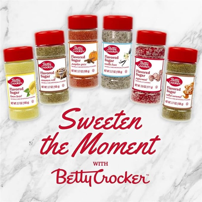 Betty Crocker Pumpkin Spice Flavored Sugar – Finishing Sugar, Fall Flavor Dessert Topping for Cookies, Cakes & Coffee, 3.7 oz