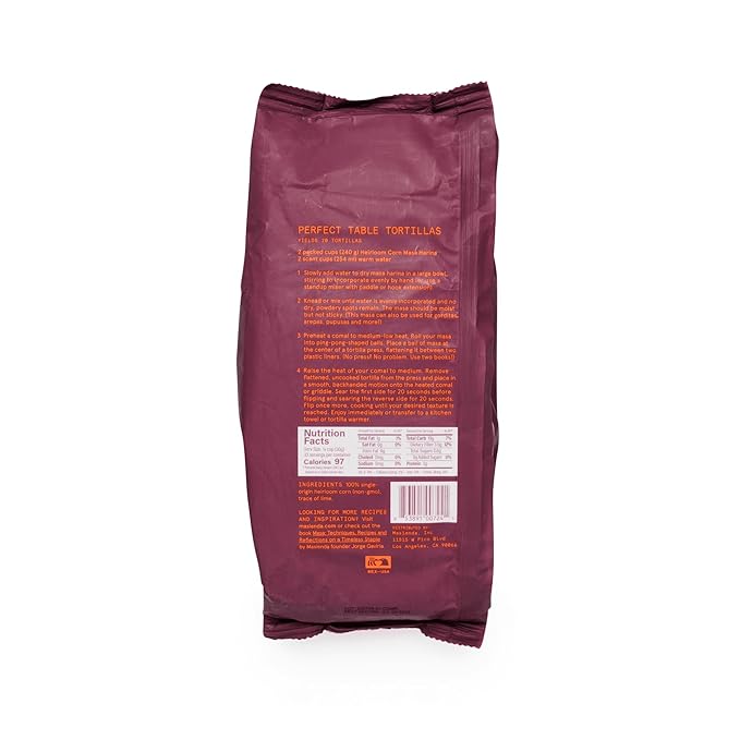Masienda Heirloom Red Corn Masa Harina/Flour 2.2 LB (Pack of 2) - Nixtamalized Corn Flour Perfect for Corn Tortillas, Tamales, Tostadas, Pupusas, Arepas and More. Gluten-Free, Non-GMO, Preservative-Free.