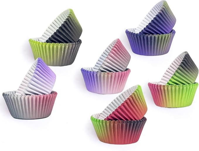qiqee 300-Count Cupcake Liners Standard Cupcake Cups 6 Design Black Pink Cupcake Papers Baking Cups Cupcake Wrappers (Standard Size)