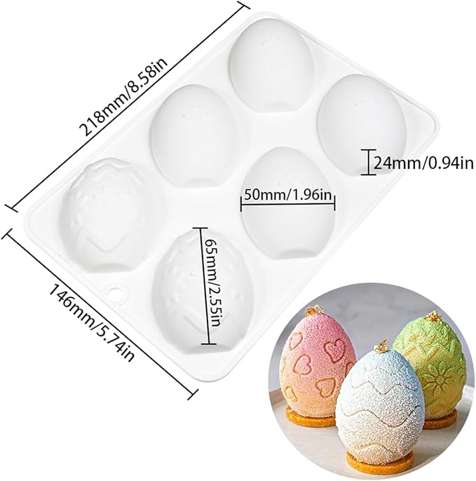 mostsom Silicone Easter Egg Mousse Cake Mold DIY Baking Moulds For Pastry Truffle Pudding Jelly Cheesecake Candy Form Candle Soap Mold (I_ Easter Egg)