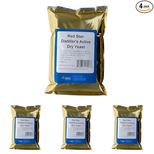 Red Star Distiller's Yeast (DADY), 1 lb. (Pack of 4)