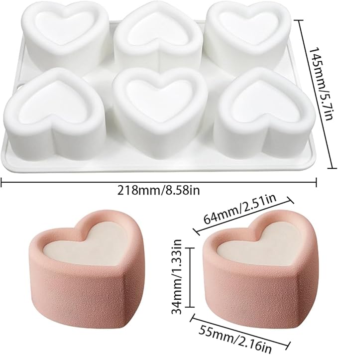 mostsom Heart Valentine's Day Mousse Cake Mold French Dessert Silicone Mold Chocolate Jelly Baking Tools Cake Decorating Tool (B_ Heart)