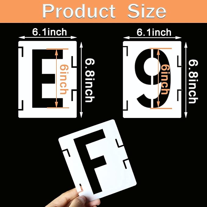 YEAJON 6 Inch Letter Stencils Symbol Numbers Craft Stencils, 42 Pcs Reusable Alphabet Templates Interlocking Stencil Kit for Painting on Wood, Wall, Fabric, Rock, Chalkboard, Sign, DIY Art Projects