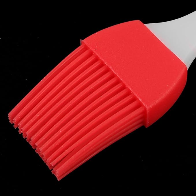 uxcell Silicone Head Kitchen Heat Resistant Baking Basting Cooking Pastry Brush Red