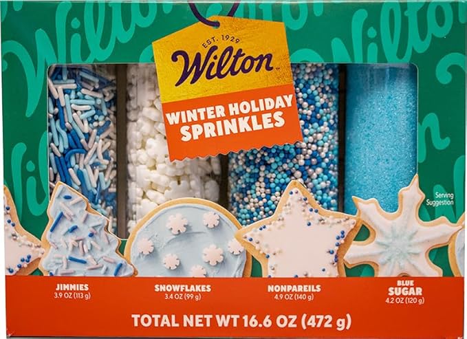 Wilton Winter Sprinkles Mega Set of 4, 16.6 oz, blue and white
