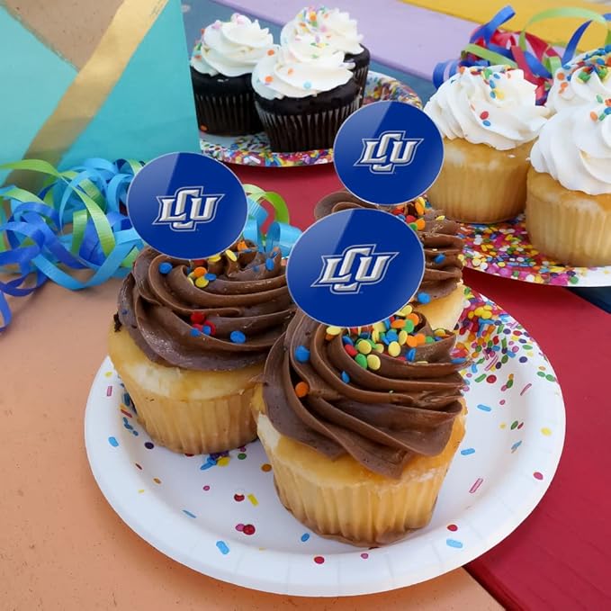 Lubbock Christian University Primary Logo Cupcake Picks Toppers Decoration Set of 6