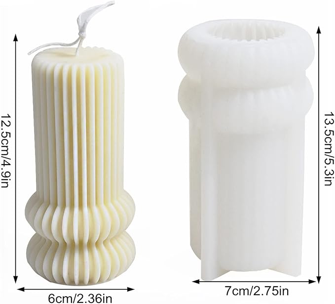 Stripe Roman Column Silicone Candle Mold Geometric Wax Soap Mold Fondant Chocolate Cake Baking Mould Plaster Clay Resin Epoxy Mold