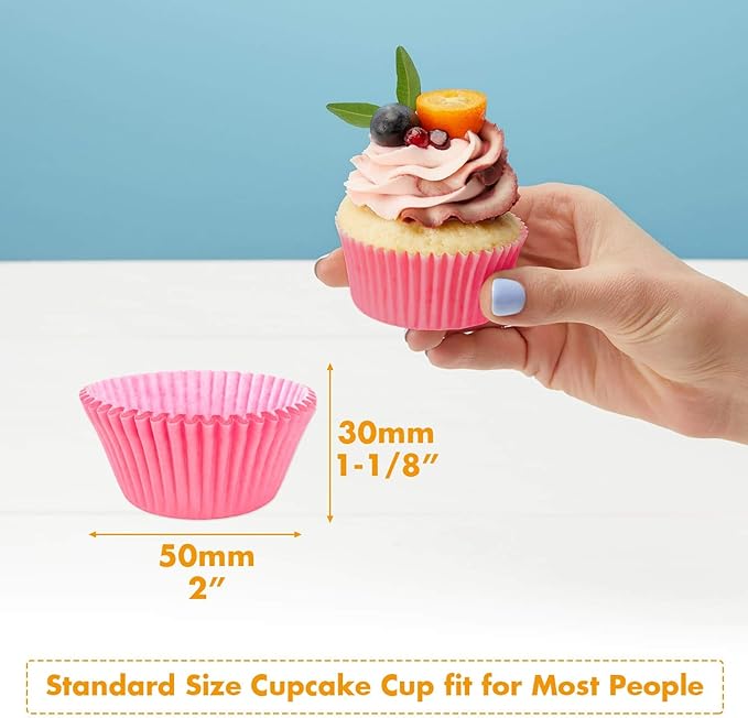 Selizo 600 Pcs Cupcake Liners Cupcake Wrappers Cupcake Paper Baking Cups for Cake Balls, Muffins, Cupcakes and Candies, Assorted Bright Colors