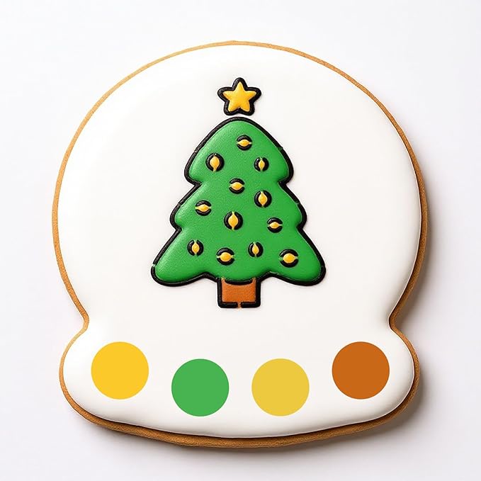 Cookie Cutter and Stencil Set Bundle Kit PYO Cookies Paint Your Own Diy Bakery Fondant Sugar Happy Birthday Wedding Baby Candle Kids Painting Coloring Pages Comb (Snowglobe)