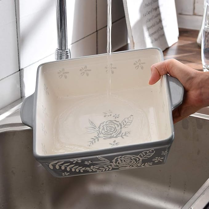 Wisenvoy Baking Dish 8x8 Baking Pan Brownie Pan Casserole Dish Hand-Painted Casserole Dishes For Oven Lasagna Pan
