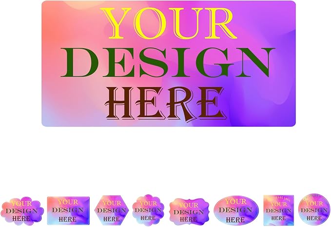 100-1000 PCS Custom Stickers Personalized Labels, JOVELLO Custom Labels Stickers for Business, Logo, Office, Parties, etc - PVC Waterproof Material (Rectangle-2)