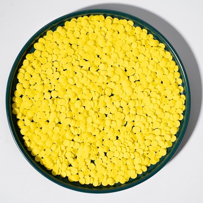 NIPEOR Rainbow Sprinkles Yellow Confetti Sprinkles 3.53oz/100gEdible Sprinkle Topping Confetti Sprinkles, Round Sprinkles for Cake Decorating,, Cupcake, Candy Sprinkles, and Ice Cream Toppings (Rainbow Confetti Yellow)