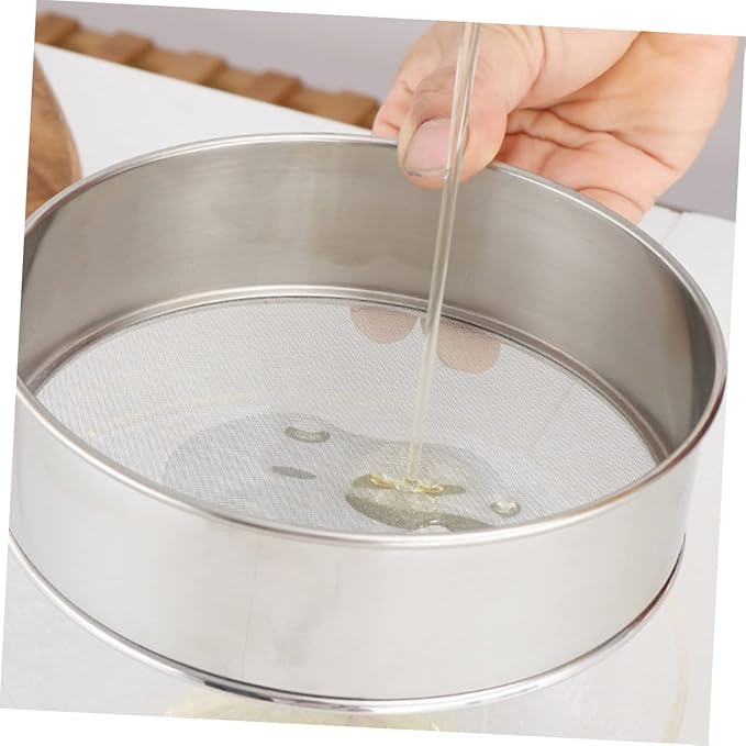 PRETYZOOM Stainless Steel Flour Sifter 11.8 Inch Fine Mesh Sieve for Baking Bread Flour and Pastry Kitchen Tool