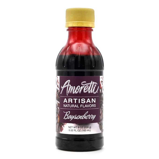 Amoretti - Natural Boysenberry Artisan Flavor Paste, 8 oz, Perfect For Ice Cream, Beverages, Cakes, and more, Preservative Free, Vegan, Gluten Free, No Artificial Sweeteners, Highly Concentrated