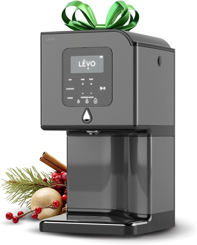 LEVO Lux - Premium Herbal Oil Infusion Machine - Botanical Extractor - Herb Dryer, Decarboxylator, & Oil Infuser - Gourmet Edible Infusion Maker - For Infused Gummies, Brownies & More - Black