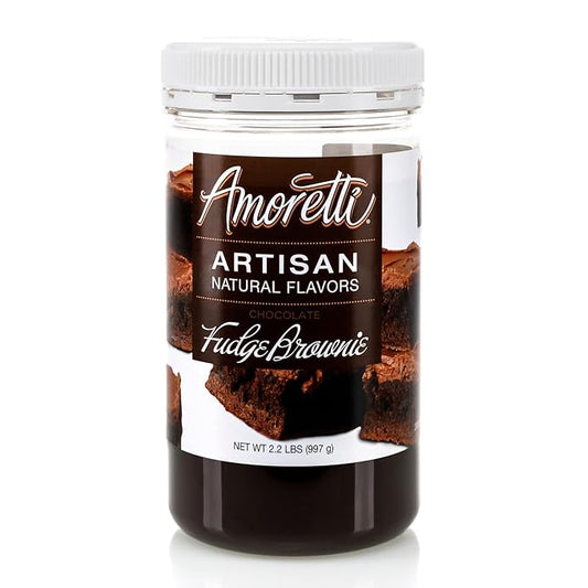 Amoretti - Natural Chocolate Fudge Brownie Artisan Flavor Paste, 2.2 lbs, Perfect For Ice Cream, Beverages, Cakes, and more, Preservative Free, Vegan, Gluten Free, No Artificial Sweeteners