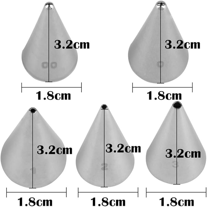 FantasyDay Cake Decorating Set, 5 Pieces Stainless Steel Icing Piping Nozzles Tips Kit - Christmas Holiday Birthday Anniversary Wedding Cupcakes Cakes Cookies Dessert Candy Pastry DIY Making Tools #5