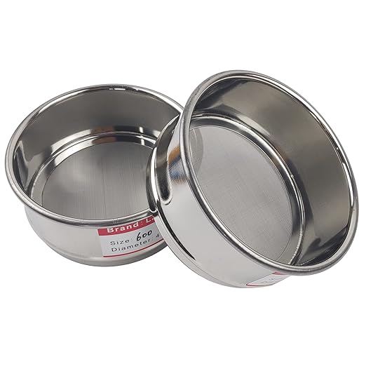 LABALPHA 600 Mesh Lab Sieves, Test Sieve #600 Mesh, 4'' Diameter, 304 Stainless Steel Wire Cloth (0.026mm)