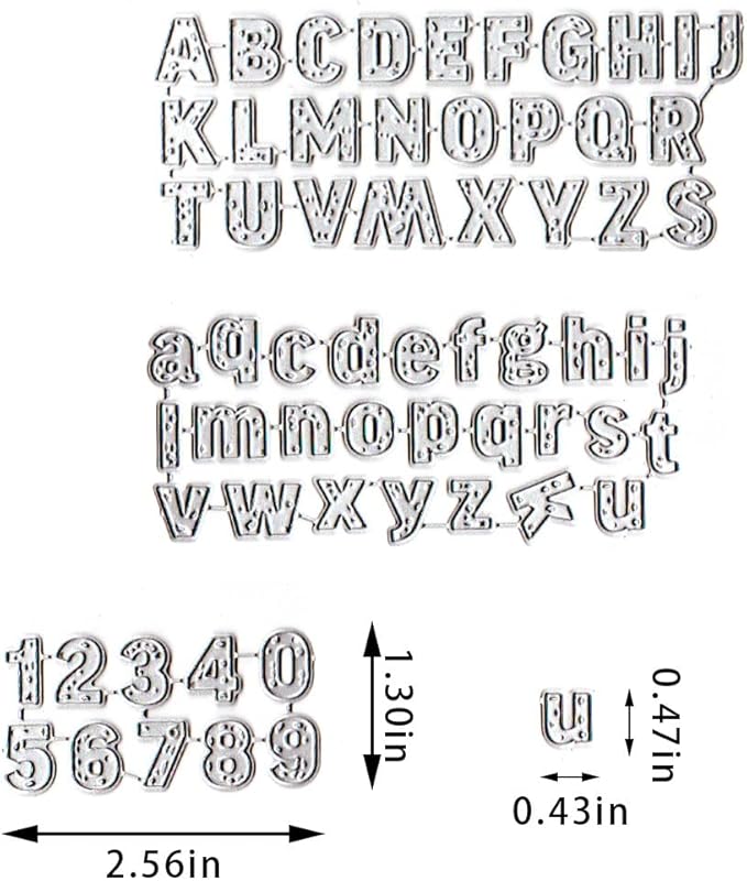Capital Alphabet Letters Die Cuts for Card Making, Number Words Cutting Dies Sets Alphabets Dies Stencils Embossing Template for Scrapbooking DIY Cards Album Crafts Supplies