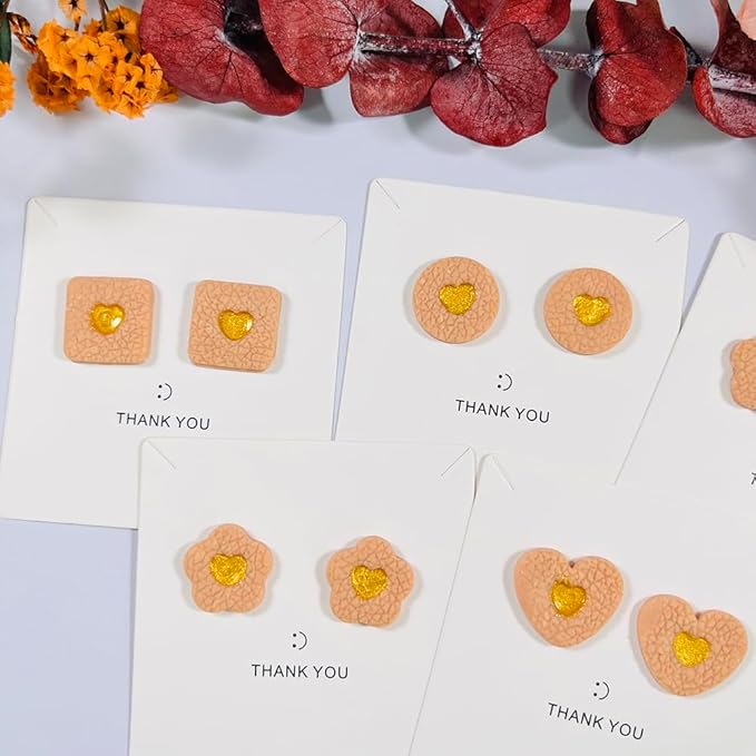 Heart Center Polymer Clay Cutters – 5 Shapes Clay Earring Cutters Set for DIY Jewelry – Polymer Clay Tools for Earrings & Crafts – Cute Clay Cutter Set for Valentine & Gift Projects