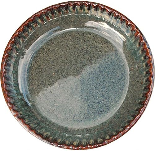 ALWAYS AZUL POTTERY Fluted Pie Pan in Seamist Glaze - Handmade Pottery Ceramic Bakeware - Versatile Stoneware & Cookware - Baking Plate Great for Pies, Tarts, Quiche and More