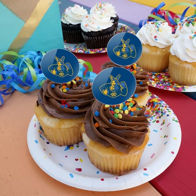 University of Missouri - Kansas City Primary Logo Cupcake Picks Toppers Decoration Set of 6
