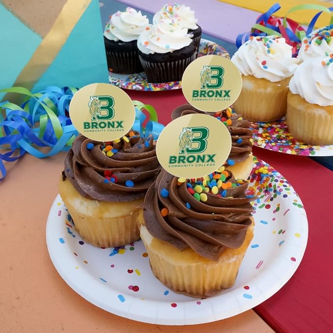 Bronx Community College Primary Logo Cupcake Picks Toppers Decoration Set of 6