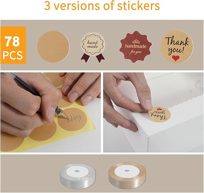 Aufind 16pcs Cake Boxes with Cake Board, 12x12x12 Inches White Bakery Boxes with Large Window for Cookies, Donuts, Cupcakes, Pastry & Pies
