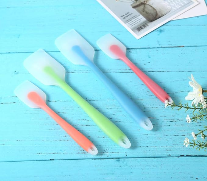 Silicone Spatula Set of 4 - Heat Resistant Flexible Spatula 450F with Stainless Steel Core - Food Grade Premium Good Grip Kitchen Utensils - Seamless, Heavy Duty, BPA Free, Dishwasher Safe