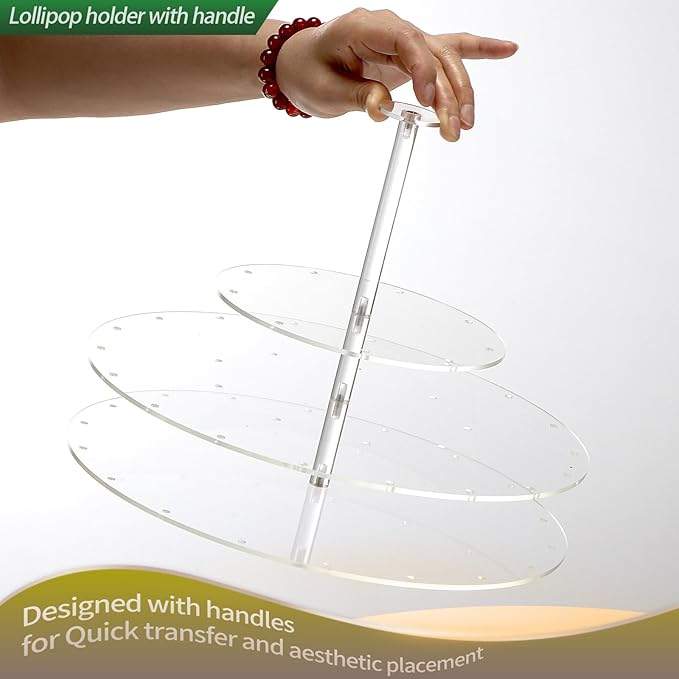 Acrylic Cake Pop Display Stand,Circle Lollipop Holder,3 TierCakepop Displaying Sweets, Cake Pops,Lollipops Stand for Parties and Events