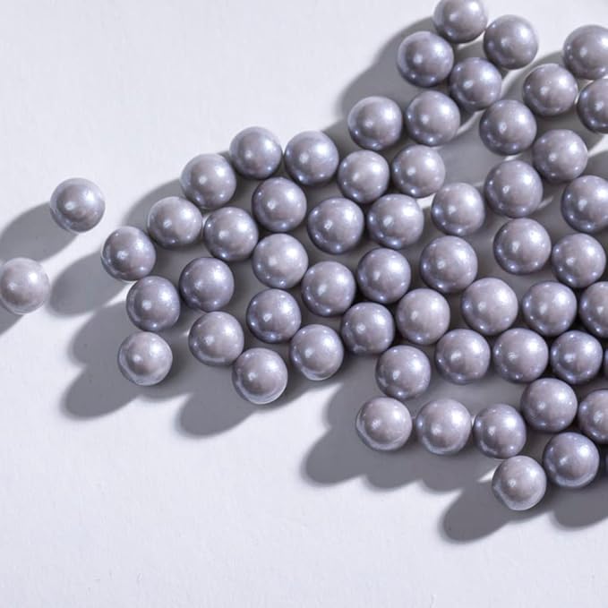Grey Sprinkles Edible Pearls,Cake Sprinkles 130g 4.6OZ,Cookie Sprinkles,Sugar Pearl, Edible Candy Pearls for Cake Cupcake Decorationg (7mm-Gray)
