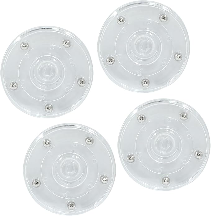 4PCS 3Inch Acrylic Lazy Susan Turntable Platter, Clear Turntable Organizer Round Rotating Plate Revolving Display Base for Spice Rack Table Cake Cookie Decorating