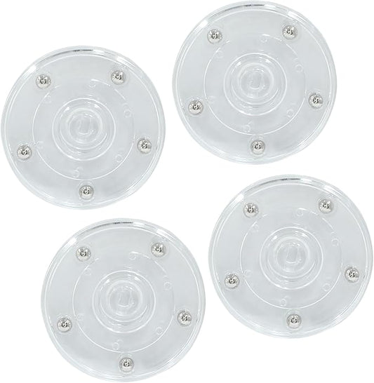 4PCS 3Inch Acrylic Lazy Susan Turntable Platter, Clear Turntable Organizer Round Rotating Plate Revolving Display Base for Spice Rack Table Cake Cookie Decorating