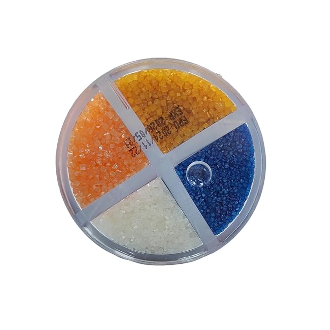 EPHVODI Sanding Sugar Edible Orange Blue Gold and White Sprinkles Coarse Sugar Crystals for Cake Decorating, Cupcakes Toppers, Baking Cookies Decorations, Ice Cream Toppings