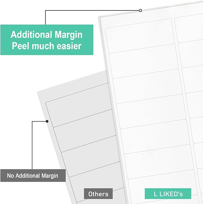L LIKED Printable Address Labels, 1" x 2-5/8", 2 Packs of 900, Label Stickers for Envelopes (1800 Labels)