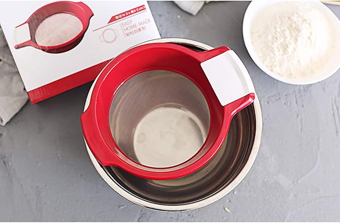 Mini manual flour sieve/juice filter/Sifting Pan Fine Mesh Strainer/Flour Sieve/Icing and Sugar Sifter,60 mesh 6.7 inch