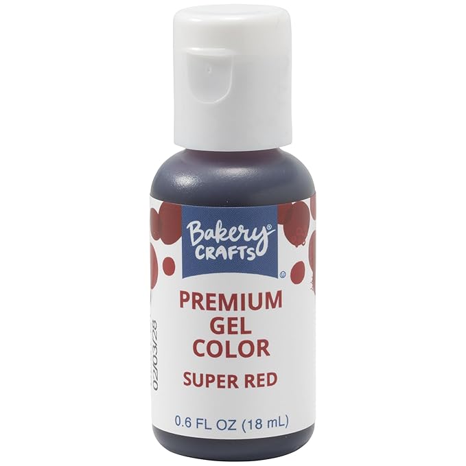 Bakery Crafts Premium Gel Food Color 6 Bottle Assortment, 4.2 Fl Oz, Edible Coloring For Use with Cake Mix, Buttercream, Whipped Icing, Fondant & Piping Gel, Highly Concentrated, Red, Pink, Yellow, Green, Blue, Black - 6 x 0.7FL